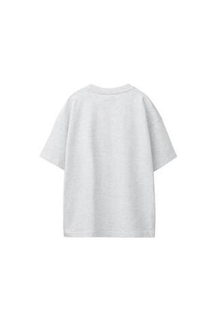 ZARA БАЗОВАЯ ОДНОТОННАЯ ФУТБОЛКА, ЖЕМЧУЖНЫЙ МЕЛАНЖ
