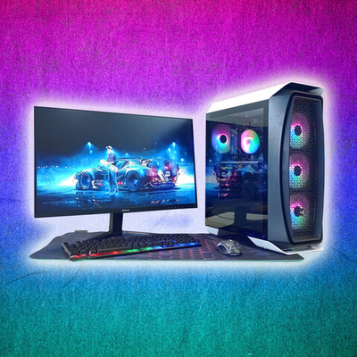 Игровой компьютер с монитором 27 дюйма, i7-10700, ОЗУ-32GB, AMD Radeon RX580 8GB, SSD 1 TB, Windows 11