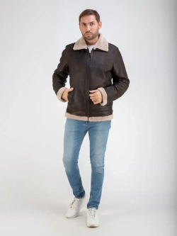 Дубленка мужская натуральная авиатор зимняя Турция