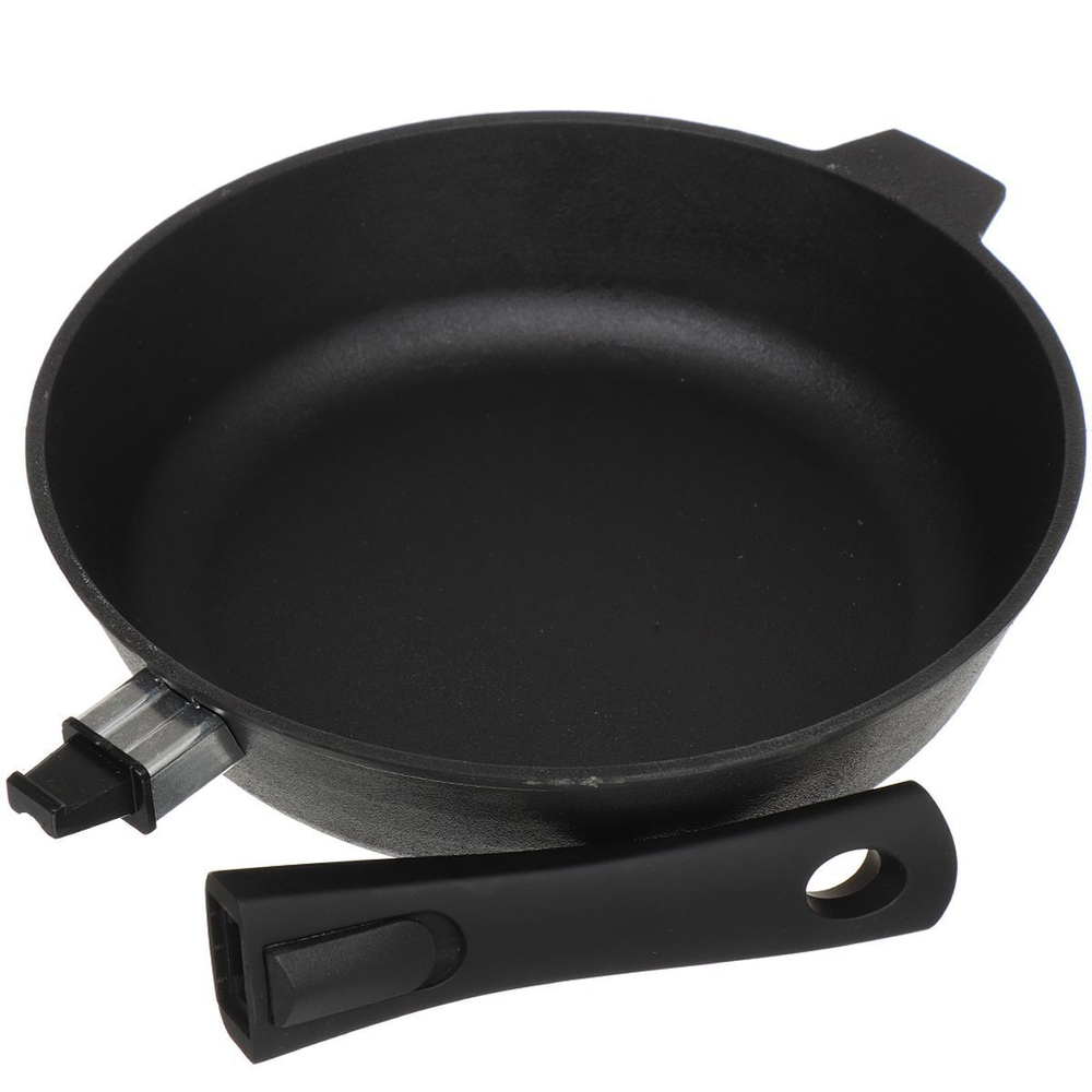 Сковорода чугун, 26 см, Камская посуда, с6060, съем руч, индукц