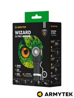 Фонарь Armytek Wizard C2 Pro Magnet USB. Белый свет
