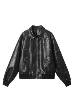 Кожаная куртка DONSMOKE Worn Effect Leather Jacket