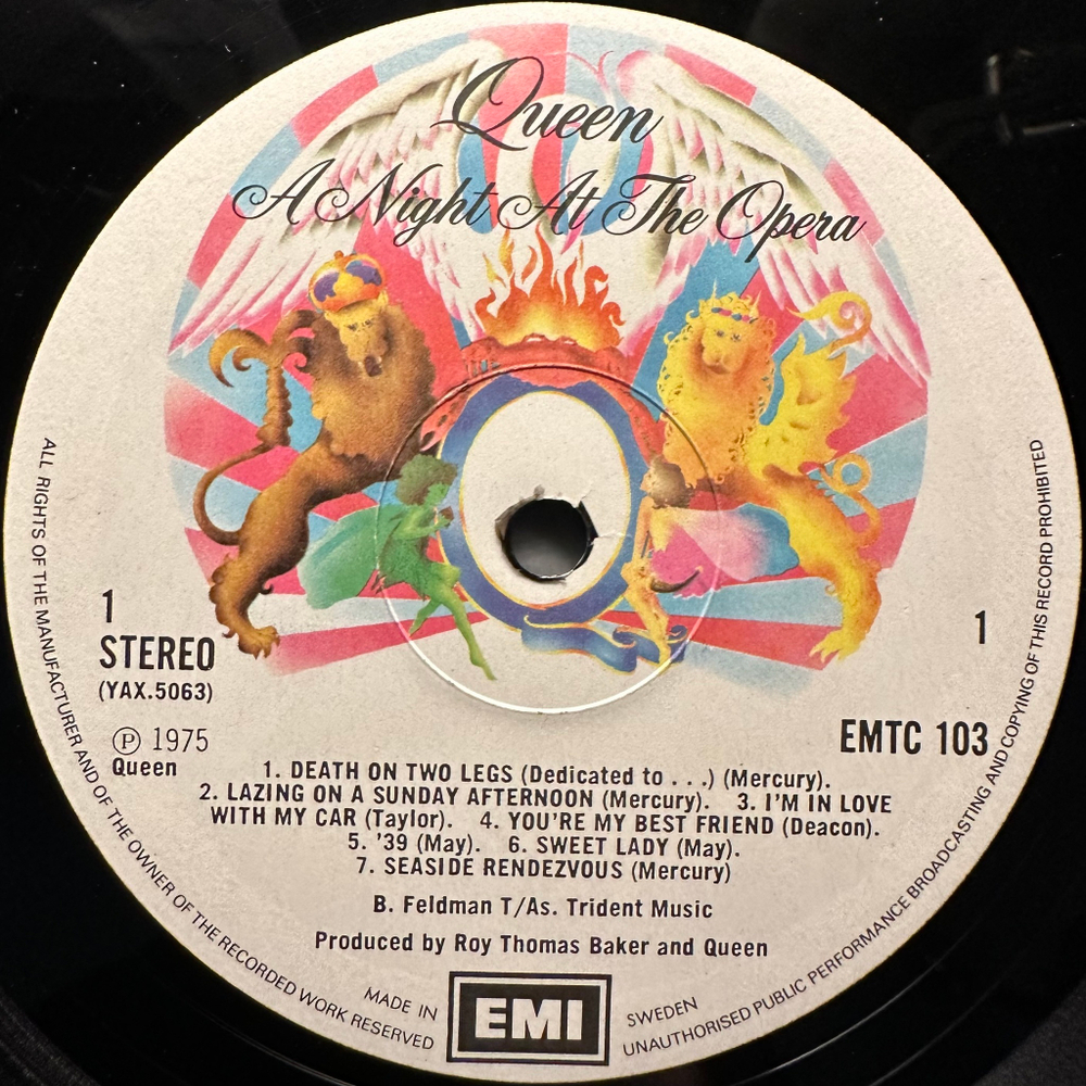 Queen - A Night At The Opera (Швеция 1975г.)