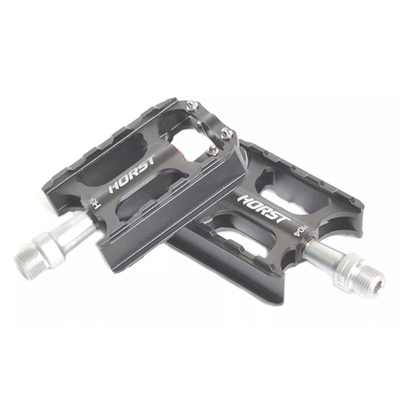 Педали  алюм. H04 ось Cr-Mo с 3 герм. промподш. смен. шипами облегч. 86*67*23мм, 260 г черные HORST