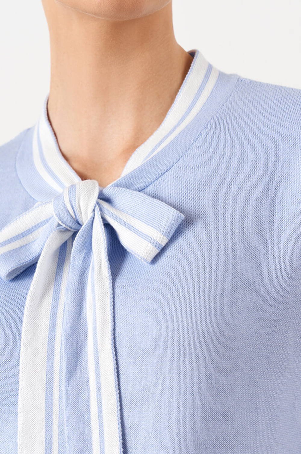 23005 Джемпер женский (голубой / молочный)