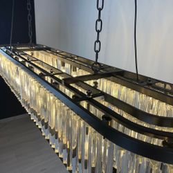 Подвесная Люстра Rh 1920S Odeon Clear Glass Black 180 By Imperiumloft