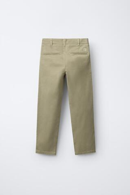 ZARA БРЮКИ ЧИНОС, ОЛИВКОВО-ЗЕЛЕНЫЙ