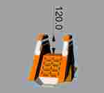 Надувная лестница для бассейна из ПВХ с бассейном, оранжевый, 6,7*1,8*3 м