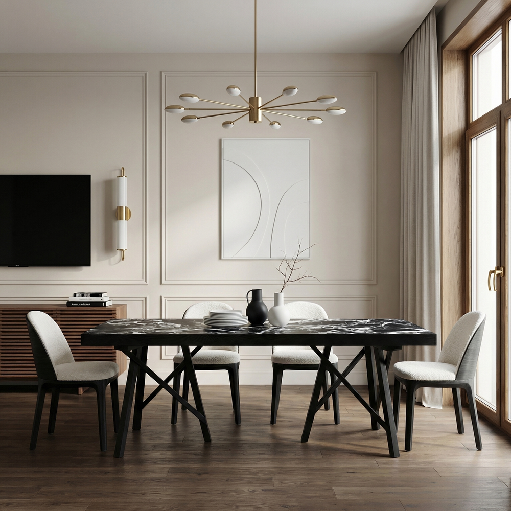 Дизайнерский стол EDGE CERAMIC LARGE black