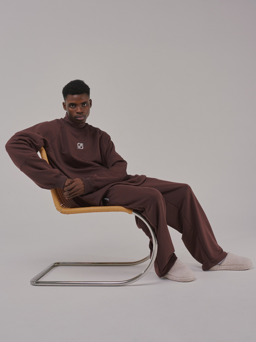 Wide Sweatpants LOGO French Roast