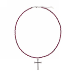 Колье-чокер гранат с крестом