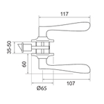 Защелка Trodos, ЗВ3-05, 204131, никель