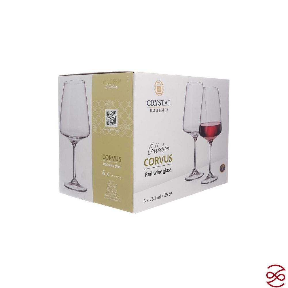 Набор бокалов для вина Crystalite Bohemia Corvus/naomi 750 мл (6 шт)