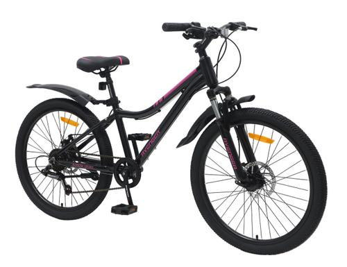 Велосипед 24" AVENGER A241DW, черный/розовый