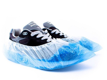 Бахилы Ультра прочные бело-голубые с двойным дном (с 2-ой резинкой) в евроблоках (2000 шт.), 75 мкр