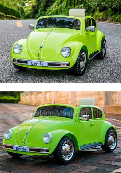 Детский электромобиль "Volkswagen Beetle" JE1818 12V, зеленый