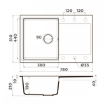 Кухонная мойка Omoikiri Daisen 78T-BL