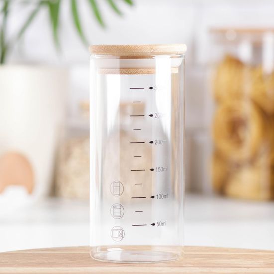 Банка для сыпучих продуктов «Эко», 300 мл, 6,7×13,7 см, с мерной шкалой