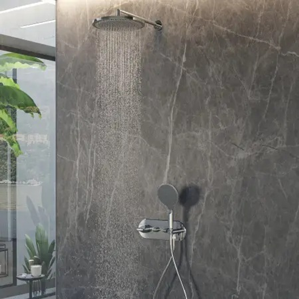 Bossini Apice душ верхний Ø280 мм, настенный кронштейн 400 мм, цвет хром