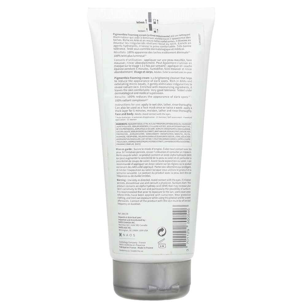 Bioderma, Pigmentbio, пенящийся крем, осветляющее очищающее средство, 200 мл (6,7 жидк. Унции)