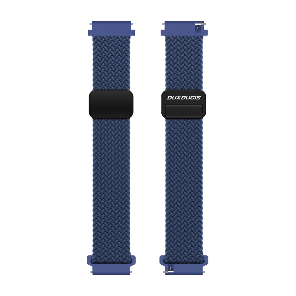 Эластичный ремешок синего цвета (Storm Blue) от Dux Ducis для смарт часов Samsung Galaxy Watch 45 и 46мм (размер крепления 22мм), серия Strap (Mixture Pro Series)