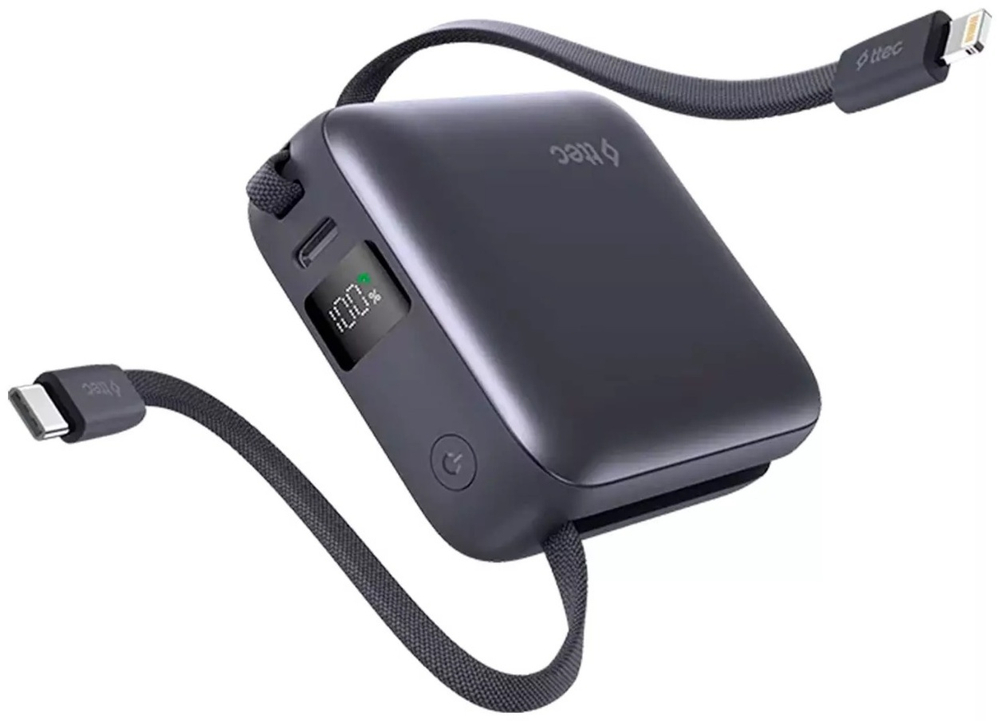 Внешний аккумулятор TTEC ReCharger Mini LCD 10000 мАч черный