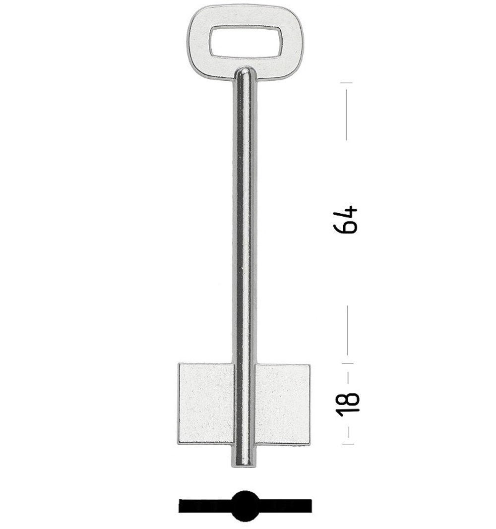 Заготовка сувальдного ключа 10693 RST4D