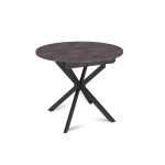 Стол круглый раздвижной Твист (90+30) камень темный / опоры черные