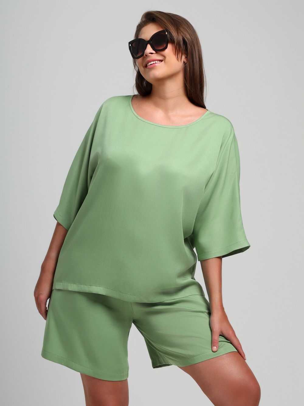 Блузка Летний драйв-2 Виотекс ЗЕЛЁНЫЙ
