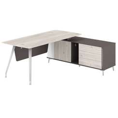 SR.101.DN.WF.R / Стол руководителя 1800х820х750 на опорной тумбе правой / цвет: дуб тоскана/вольфрам