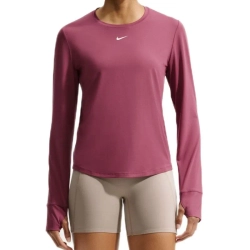 Женская теннисная футболка   Nike One Classic Dri-Fit Long-Sleeve - pink smoke/white