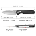 Складной туристический нож TRIVISA Sabretooth-BG клинок 14C28N рукоять G10 (черный-зеленый)