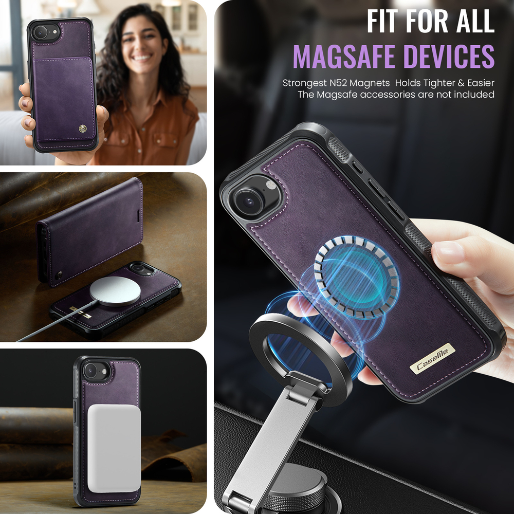 Чехол-кошелек CaseMe 2 in 1 MagSafe iPhone 16E