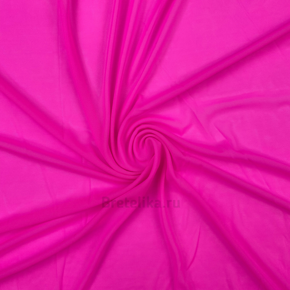 Сетка эластичная розовый неон однотонная, цв. 909