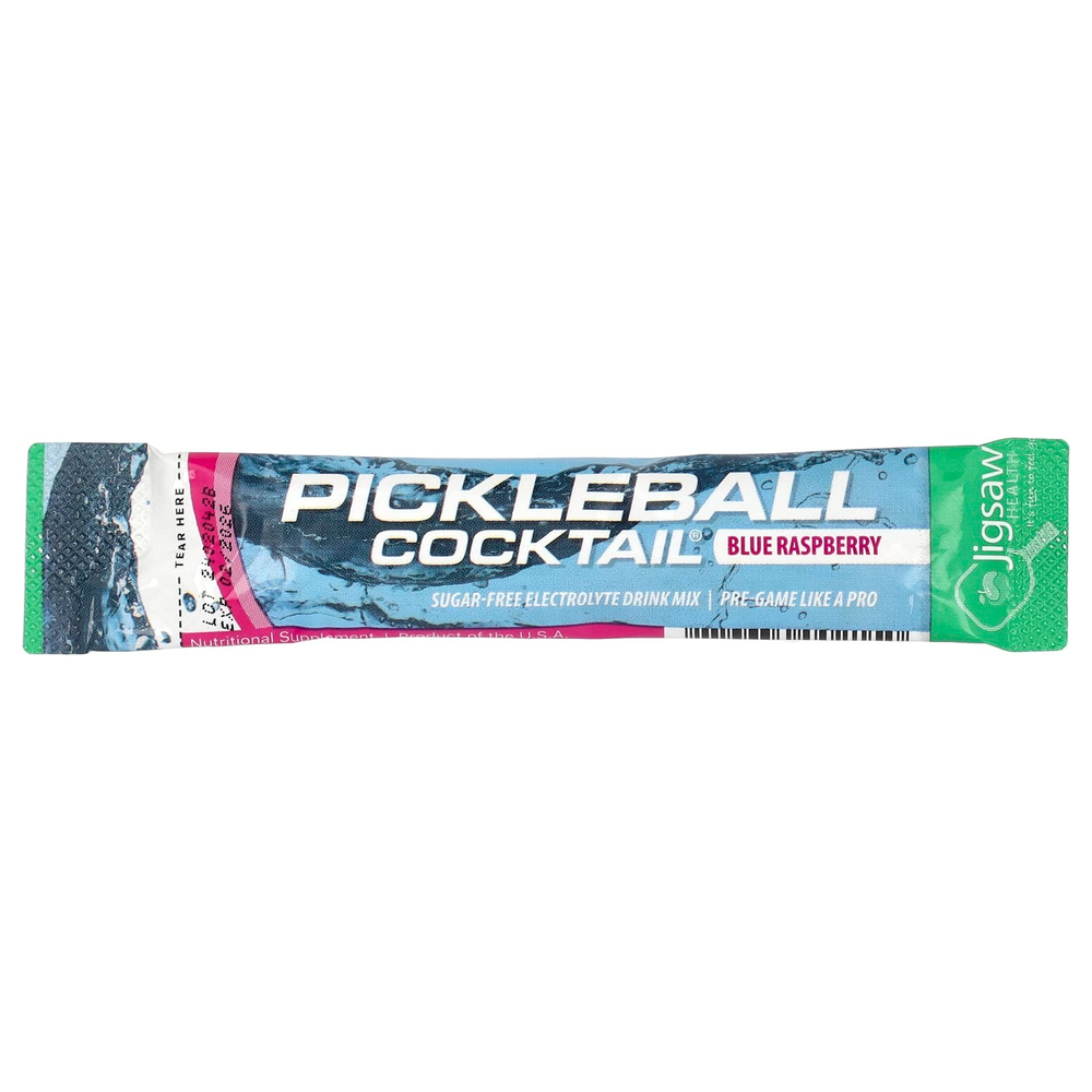 Jigsaw Health, Pickleball Cocktail®, смесь для приготовления напитков с электролитами без сахара, голубая малина, 60 пакетиков по 5,6 г
