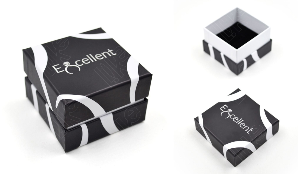 Футляр картонный 65x65x45 мм с флокированным ложементом.