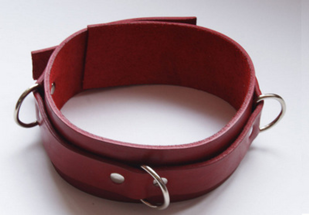 Красный не подшитый ошейник среднего размера (Цвет: красный)
