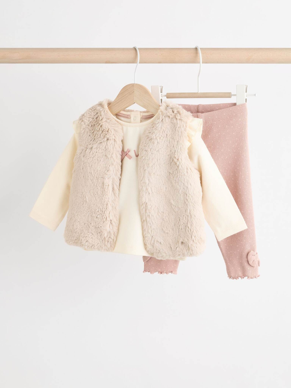 Комплект из трех предметов для девочки Next B06-321, Розовый, Бежевый