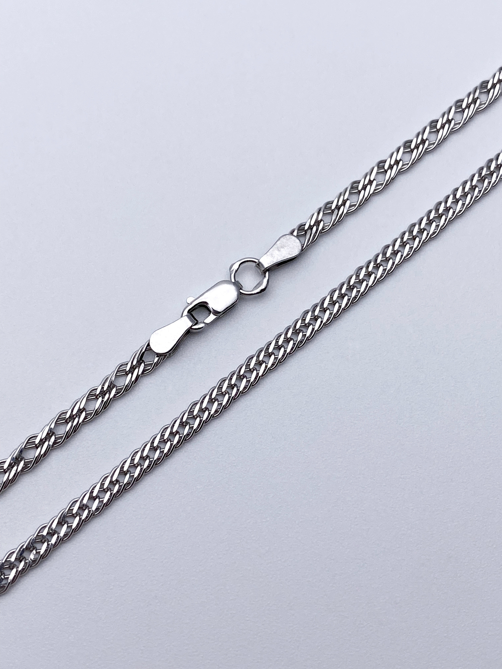 Цепь из серебра/Ромб тройной/Родий