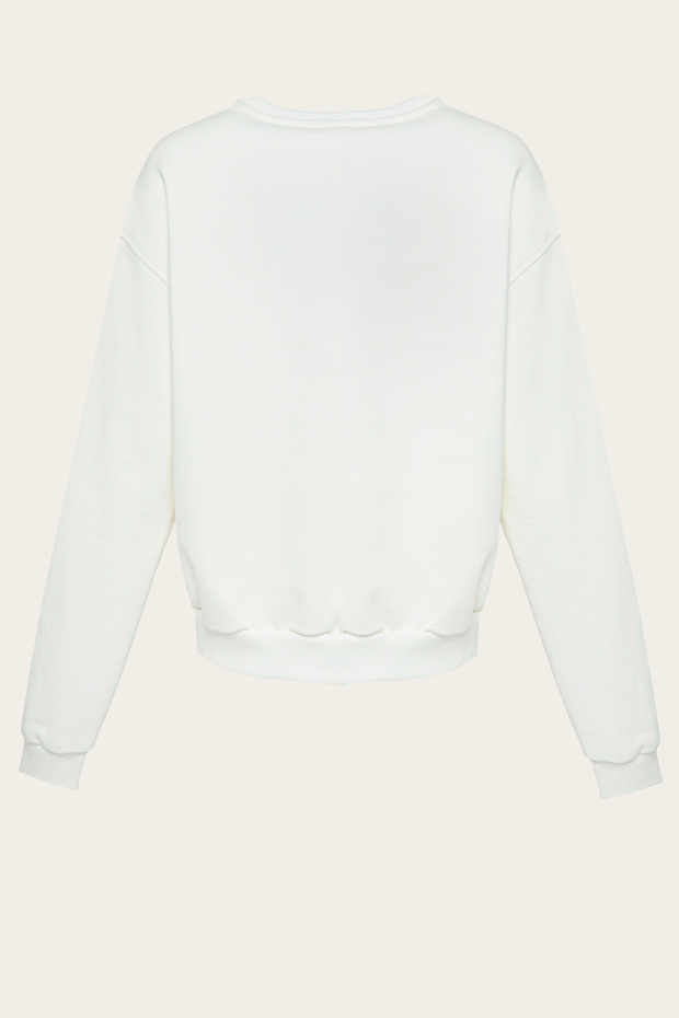 Белый хлопковый свитшот с принтом