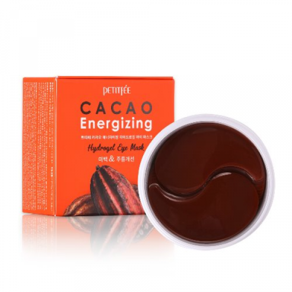 Petitfee Cacao Energizing Hydrogel Eye Patch гидрогелевые патчи с экстрактом какао против отеков