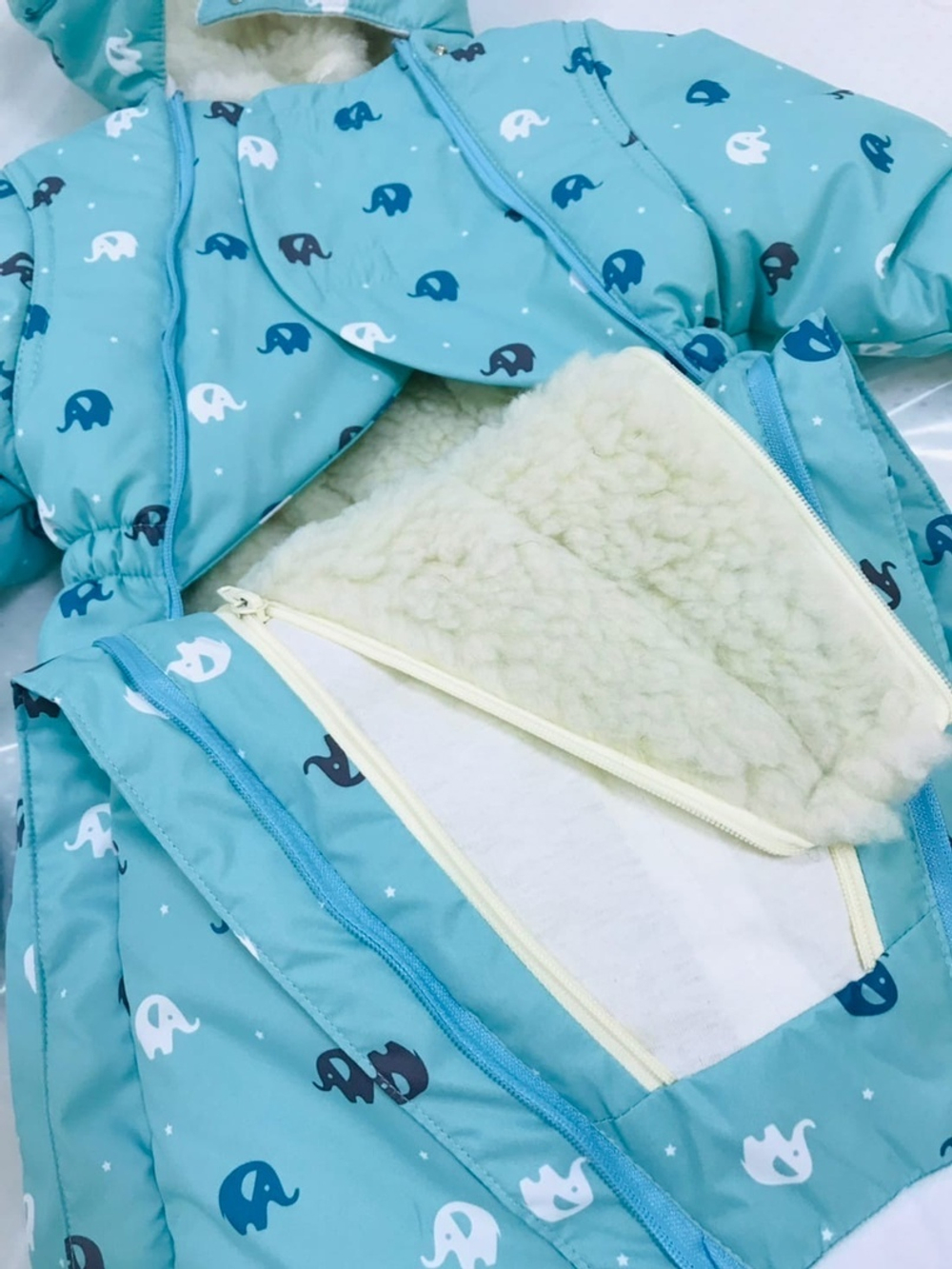 Комбинезон-трасформер детский 2в1 "Слоники" , модель: 72-18 (Rusland) (Цвет: Серый, Размер: 80)