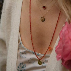 подвеска «молитва» круг на нити из сердолика