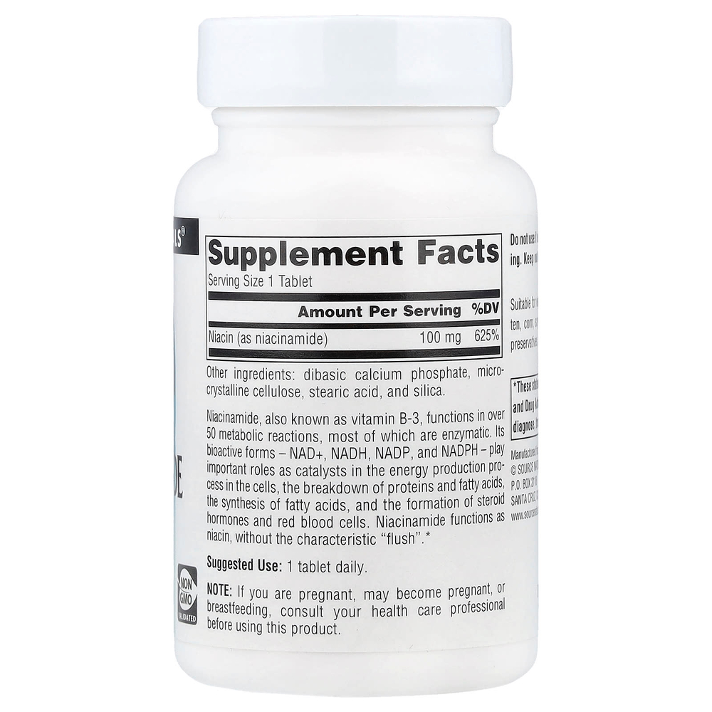 Source Naturals, Никотинамид B-3, 100 мг, 250 таблеток