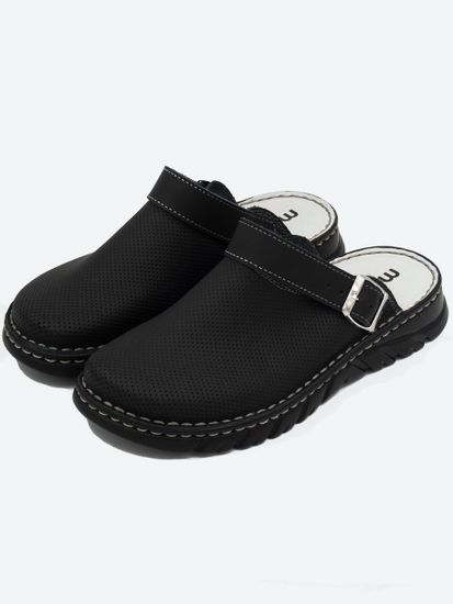 09 | "Lika" | Женские сабо (черный перфорация)