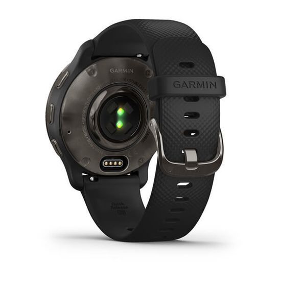 Умные часы Garmin Venu 2 PLUS черные с серым безелем и силиконовым ремешком