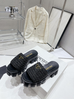 Prada Crochet Platform Slides