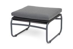 "Ането" пуф плетеный из роупа, каркас алюминий темно-серый (RAL7024) муар, роуп темно-серый круглый