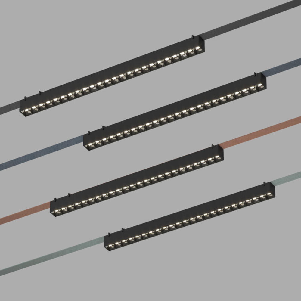 DK5672-BK Cветильник для трека-ремня Belty Smart, серия Grill, со светодиодом, L642*W40*H45мм, 48V DC, 24W, RA90, 24°, 2700-6000K, IP20, черный, алюминий