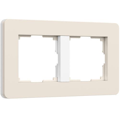 Рамка из поликарбоната на 2 поста Split айвори/белый, soft-touch W0023066
